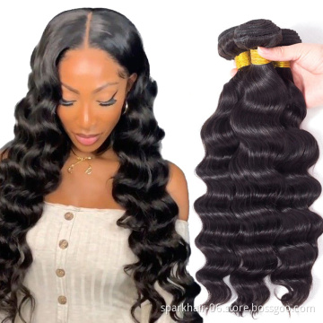 Unprocessed Mink Virgin Human 12A Grade Raw Brazilian Hair Bundles Cuticle Aligned Natural Hair Vendor Loose Deep Hair Extension